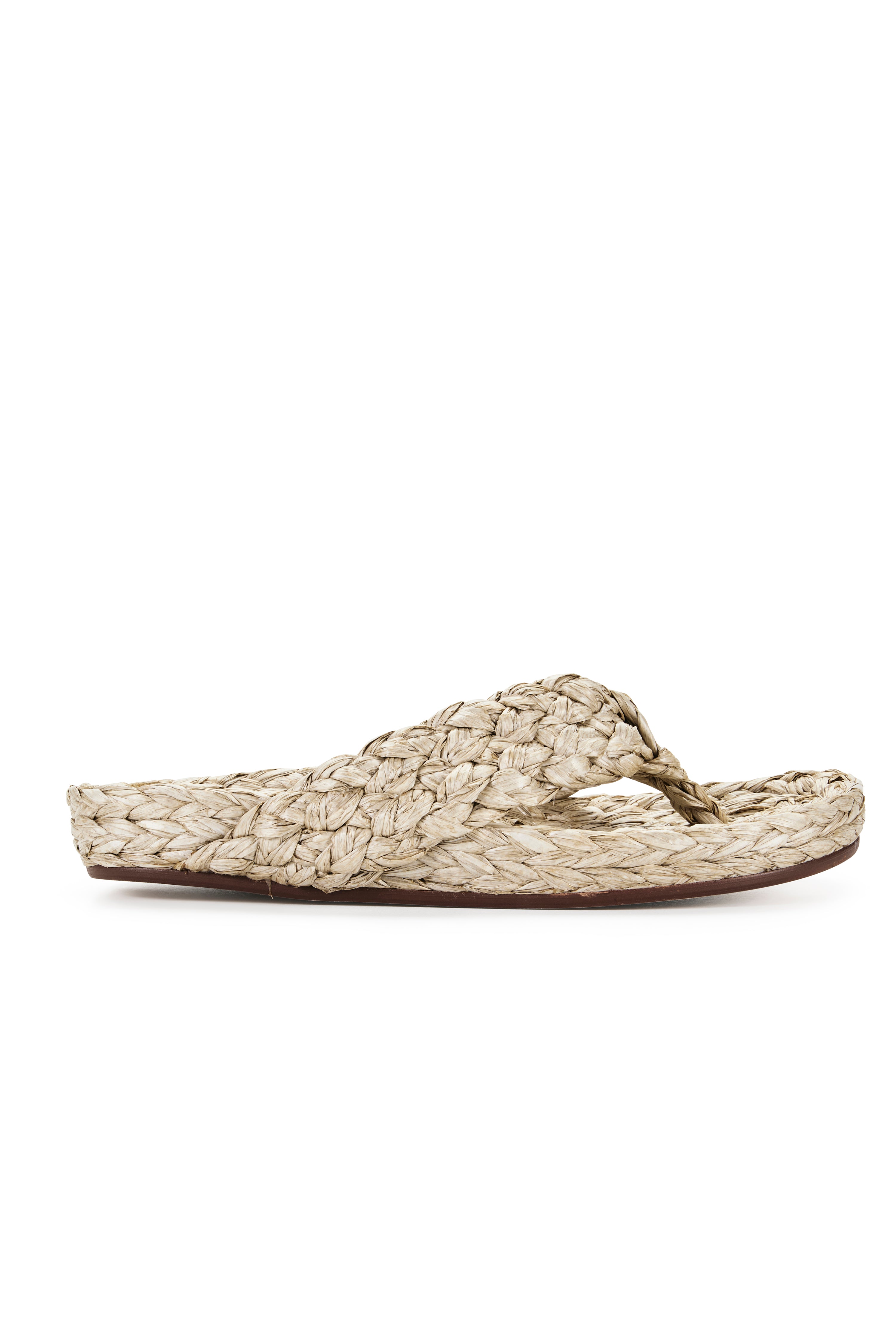 Kaia raffia Braided Thong - Natural