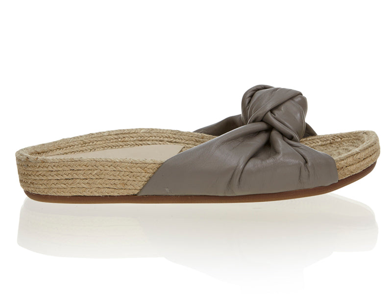 Jute Bow Slide - Grey