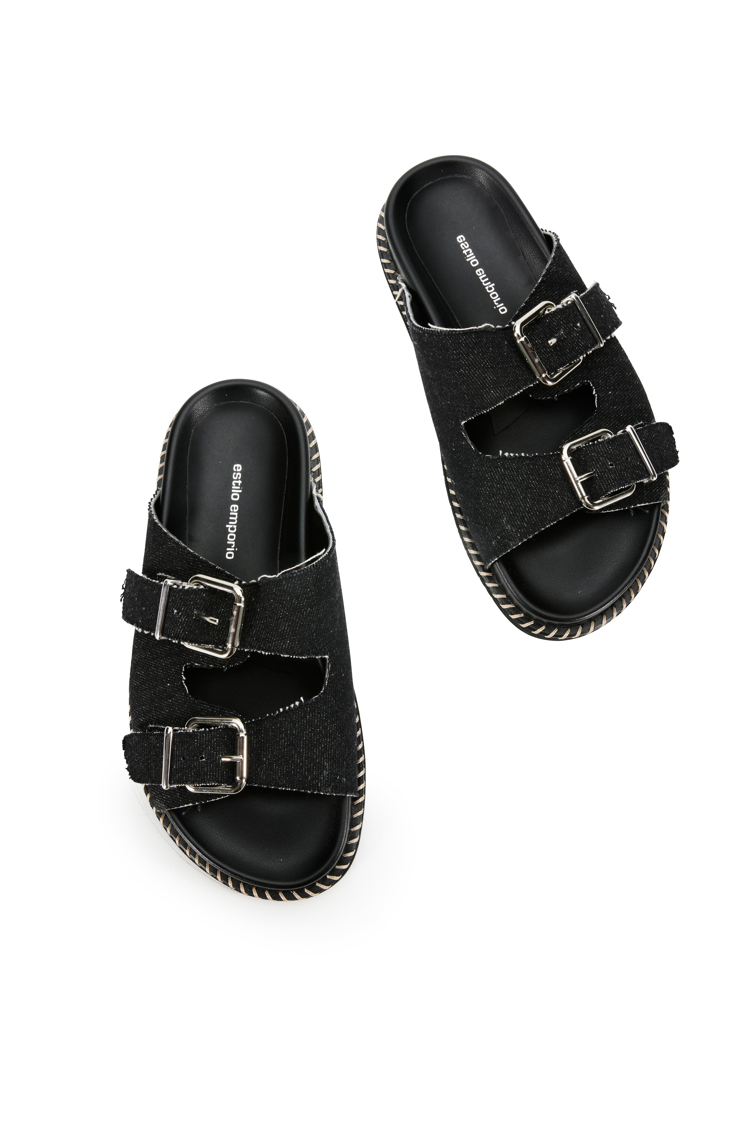 Venice Slide - Black Denim