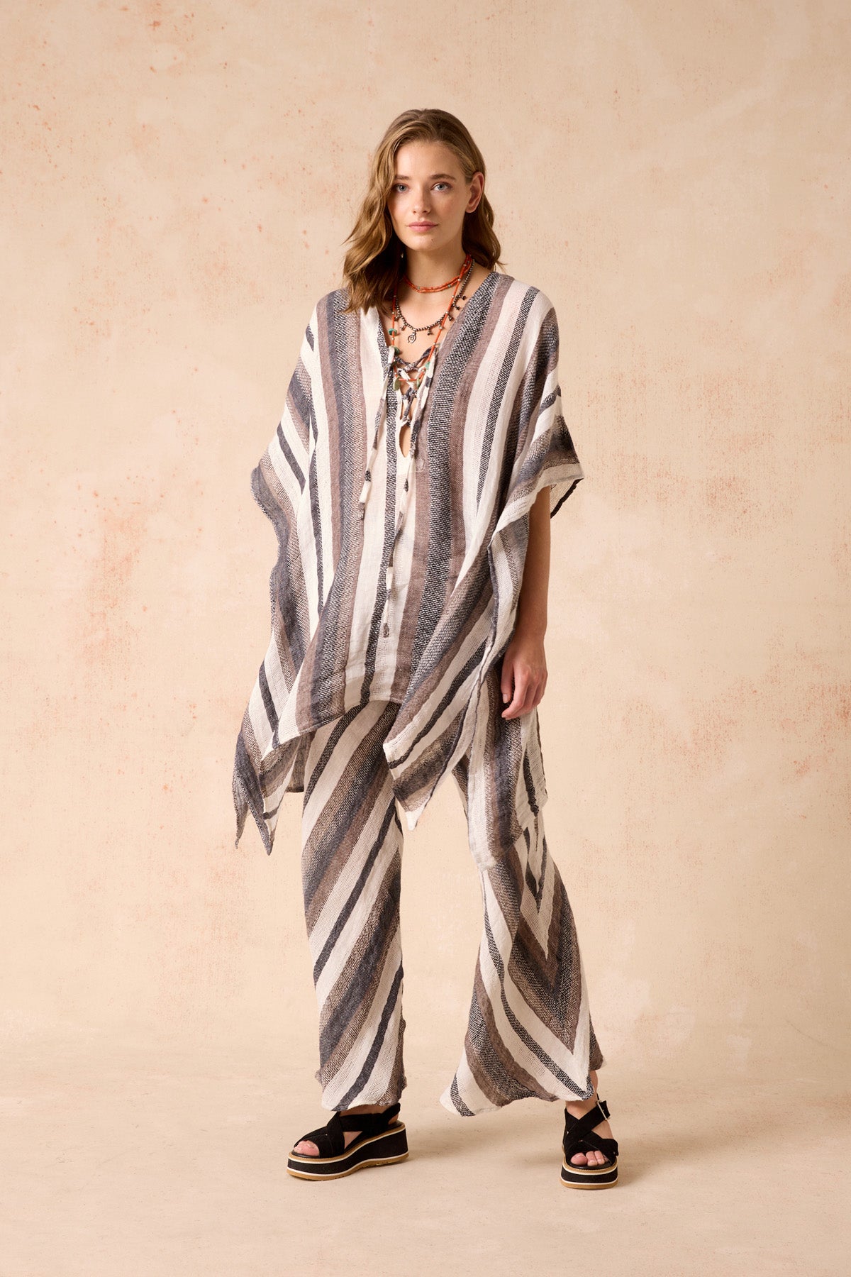 Saya Mini Dress - Dark Chocolate Stripe
