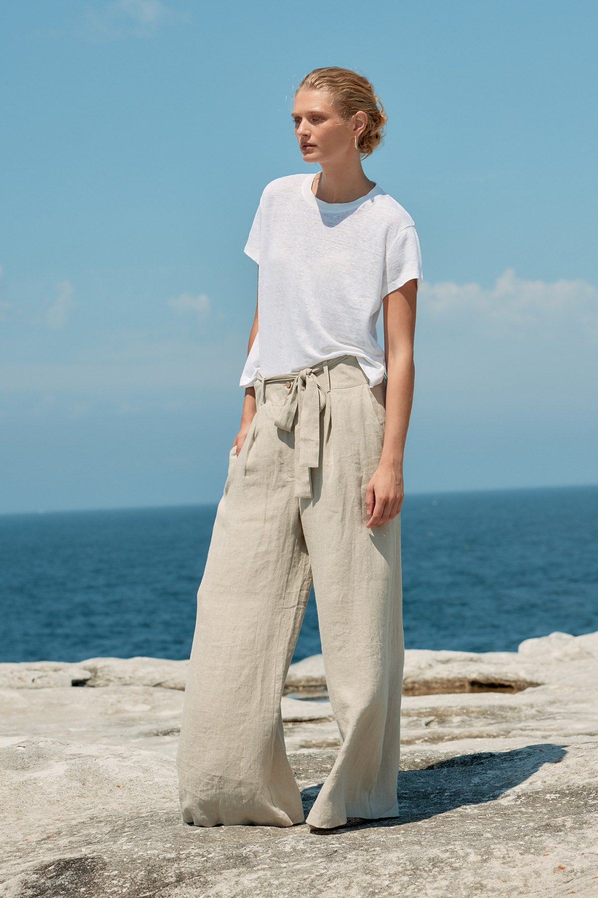 Baby Linen Tee - White