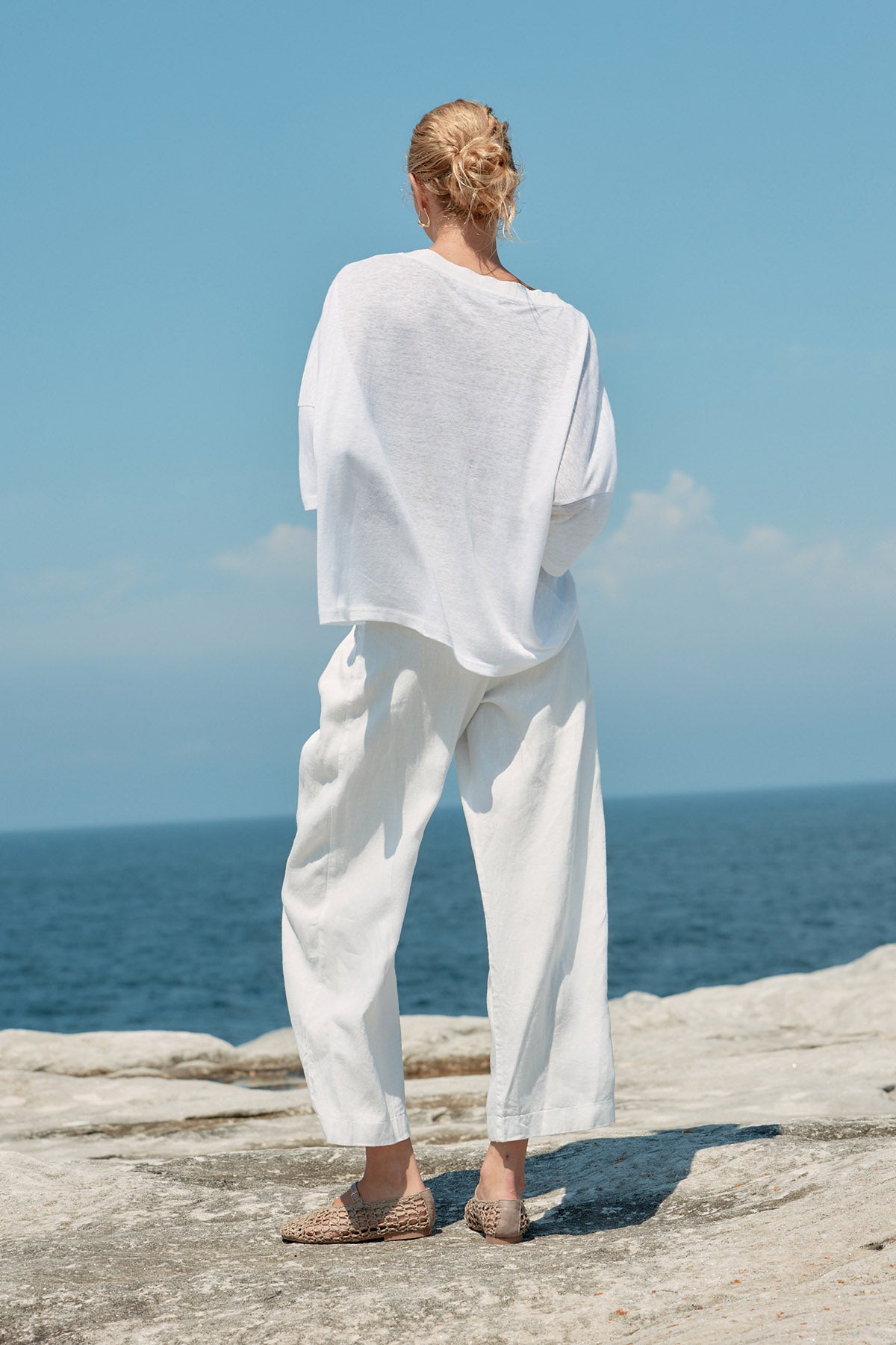 Box Linen Tee - White