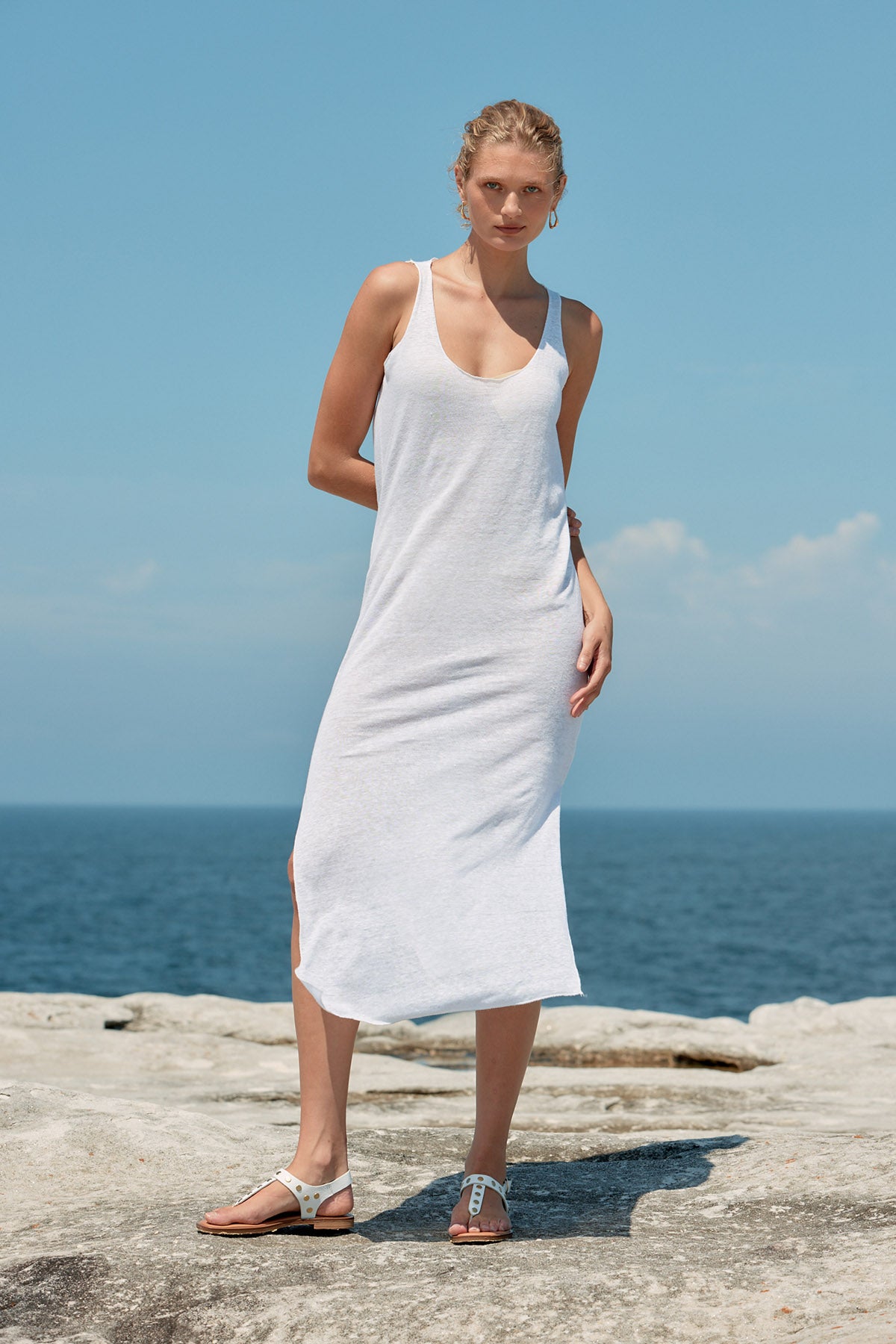 Tank Linen Dress - White