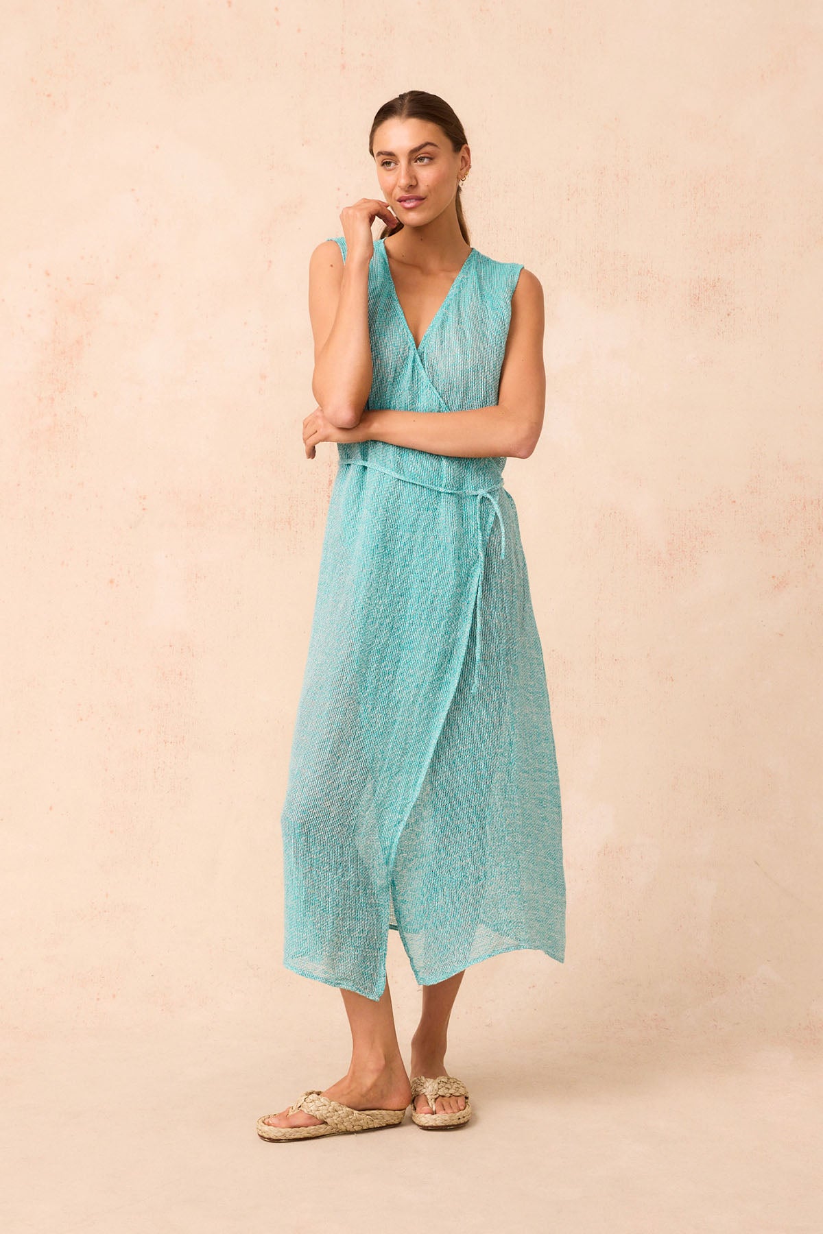Sierra Midi Dress - Rete Turquoise