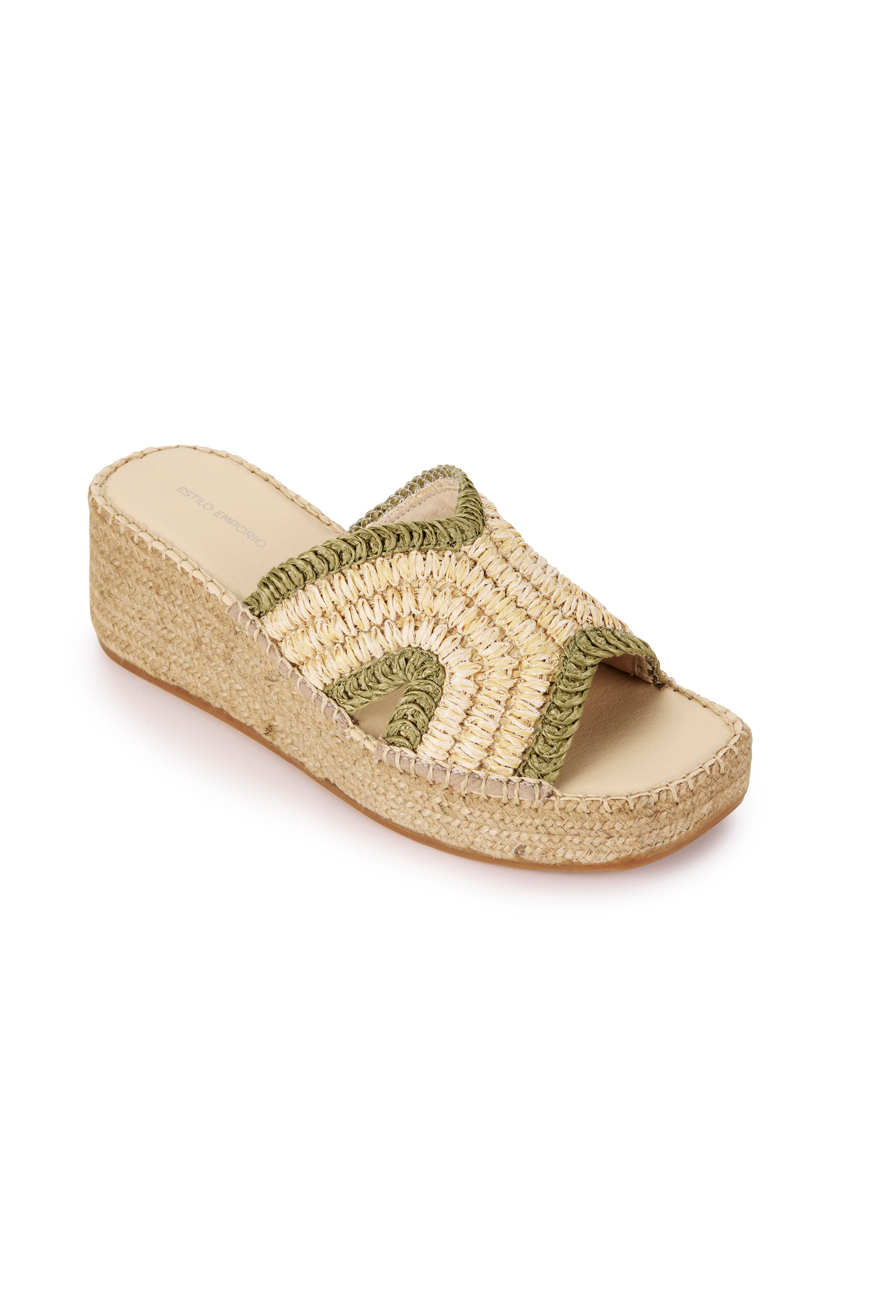 Spiral Espadrille Wedge - Natural/Khaki