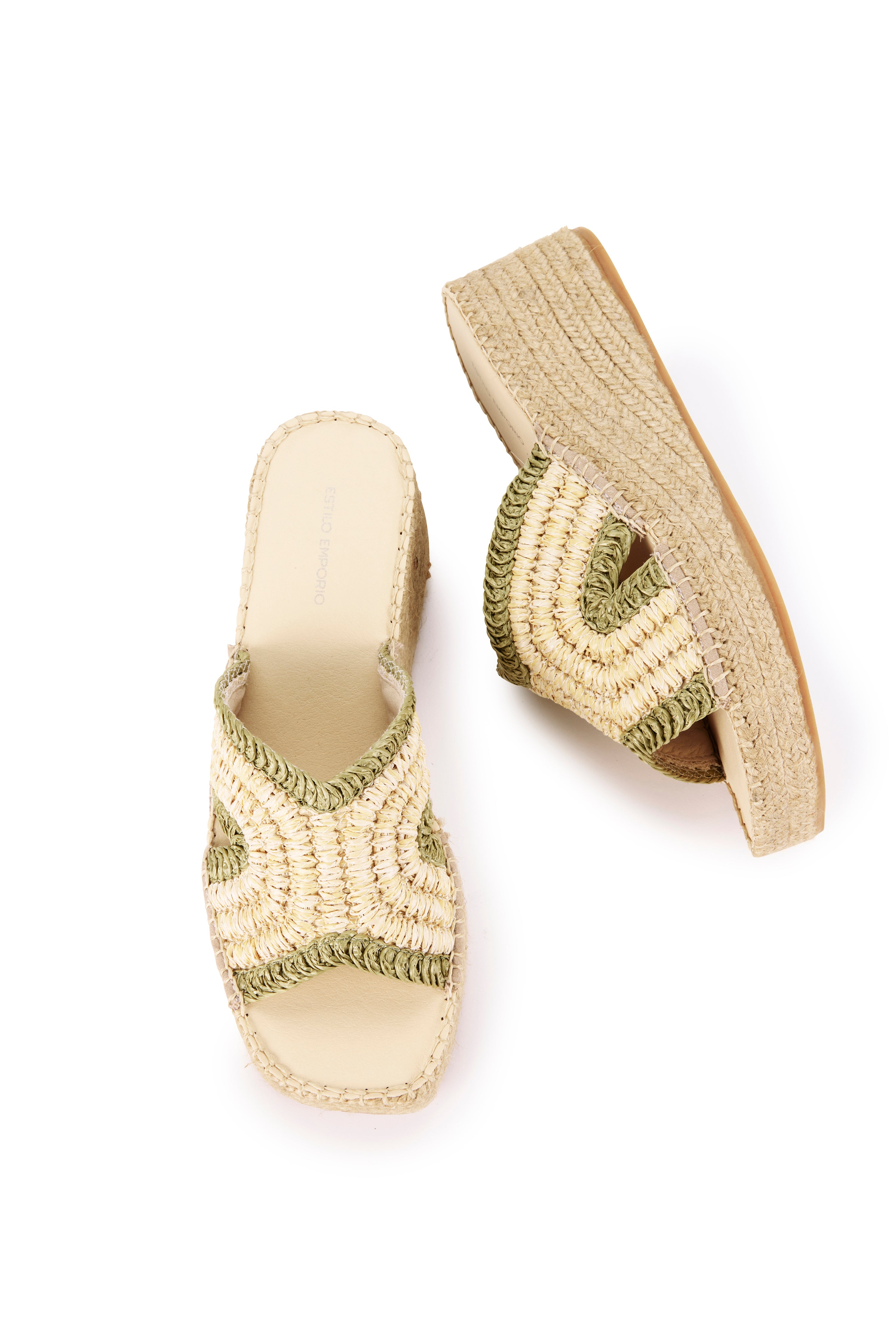 Spiral Espadrille Wedge - Natural/Khaki