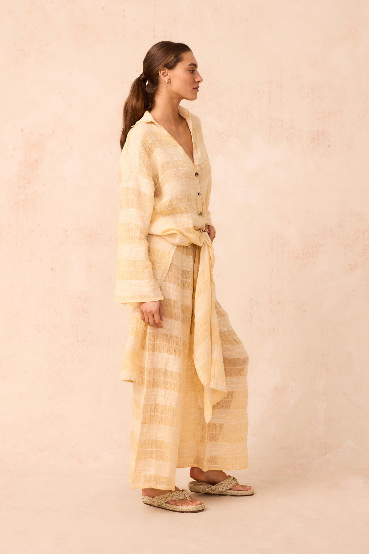 Tusso Shirt Dress - Tela Atena Yellow