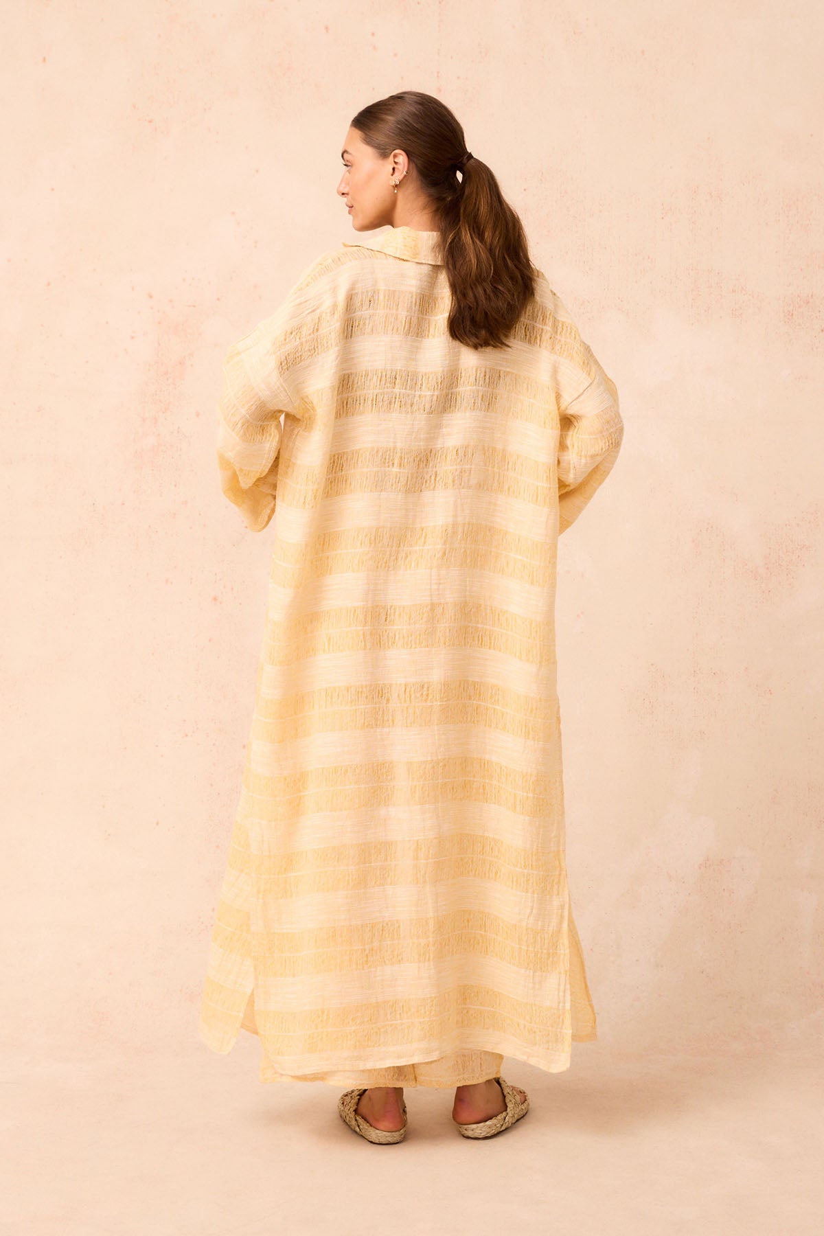 Tusso Shirt Dress - Tela Atena Yellow