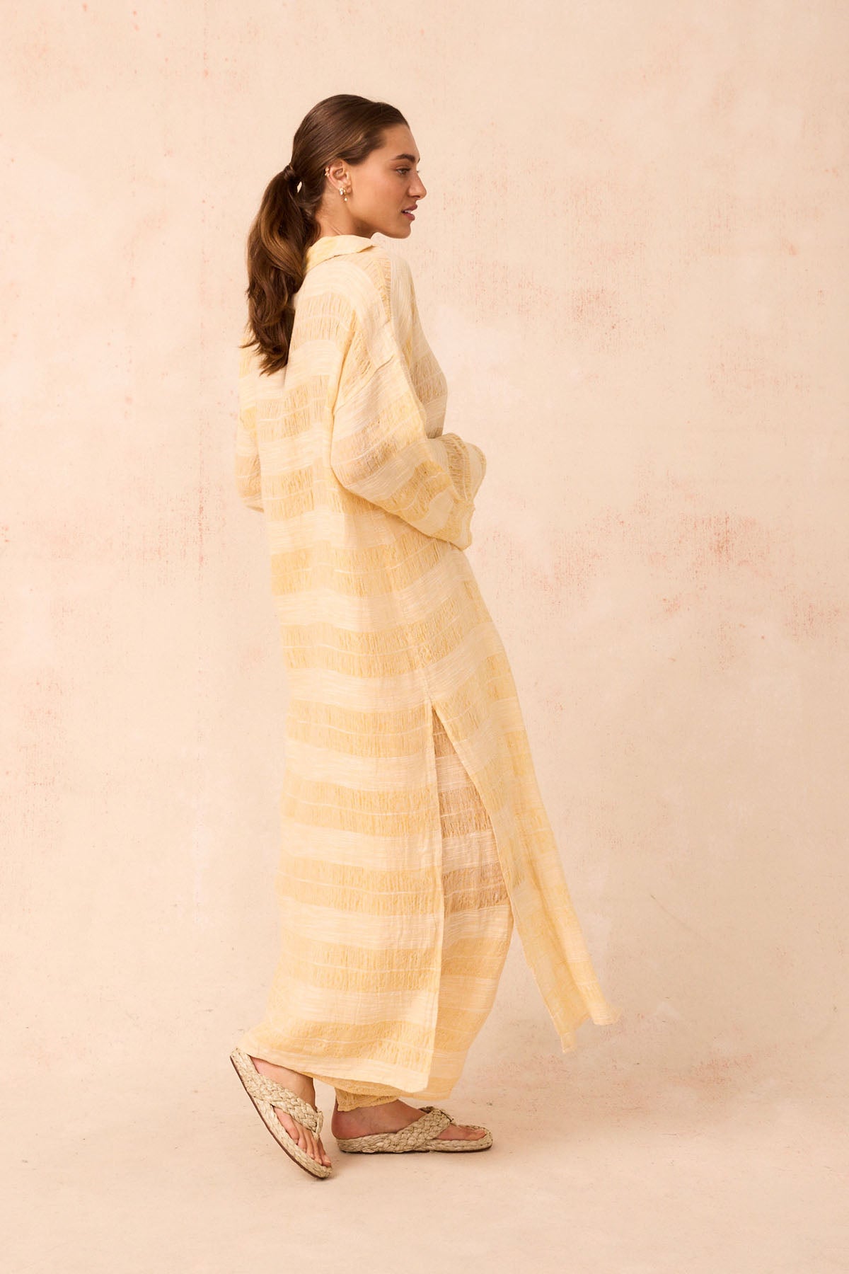 Tusso Shirt Dress - Tela Atena Yellow