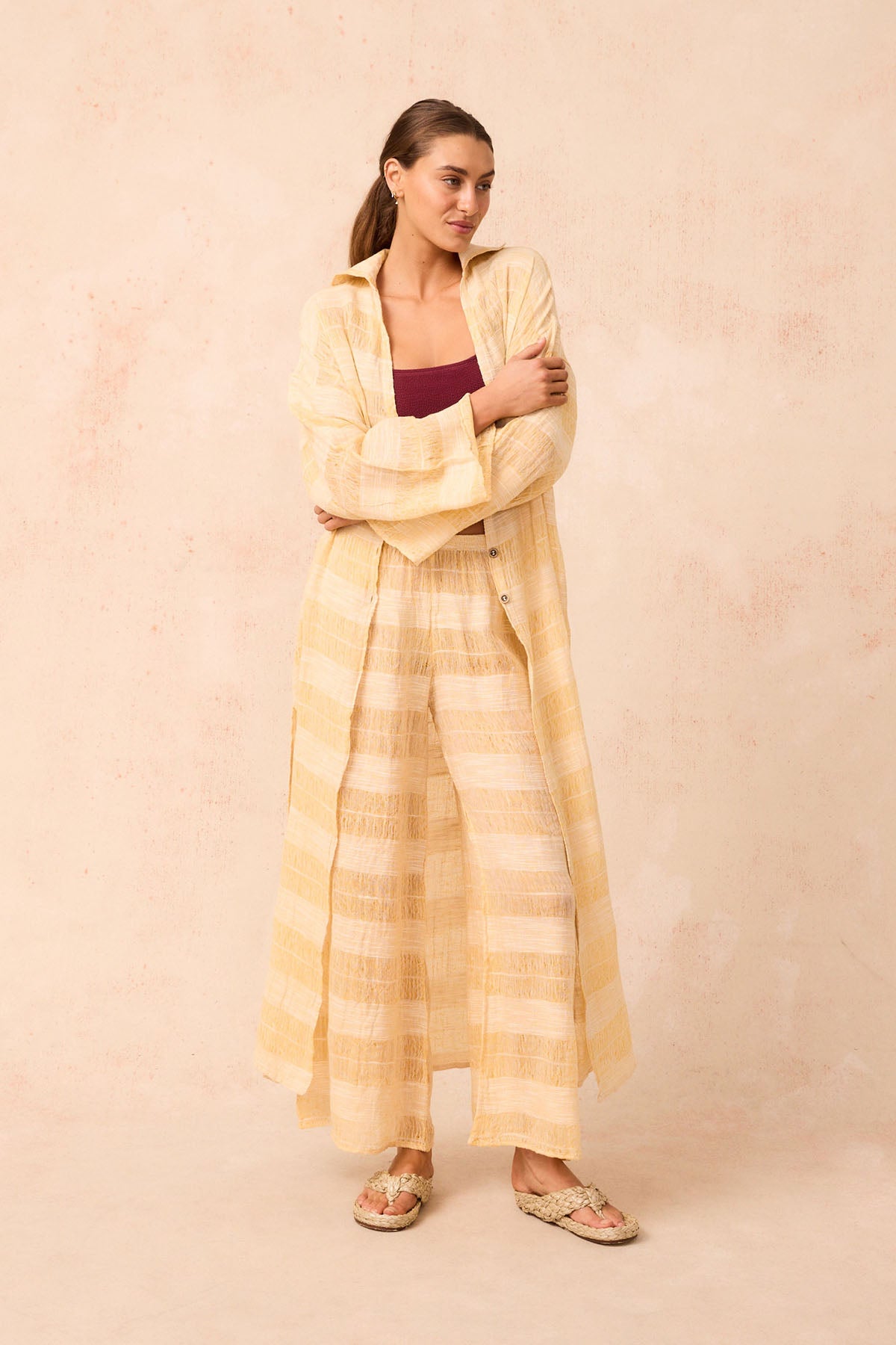 Tusso Shirt Dress - Tela Atena Yellow