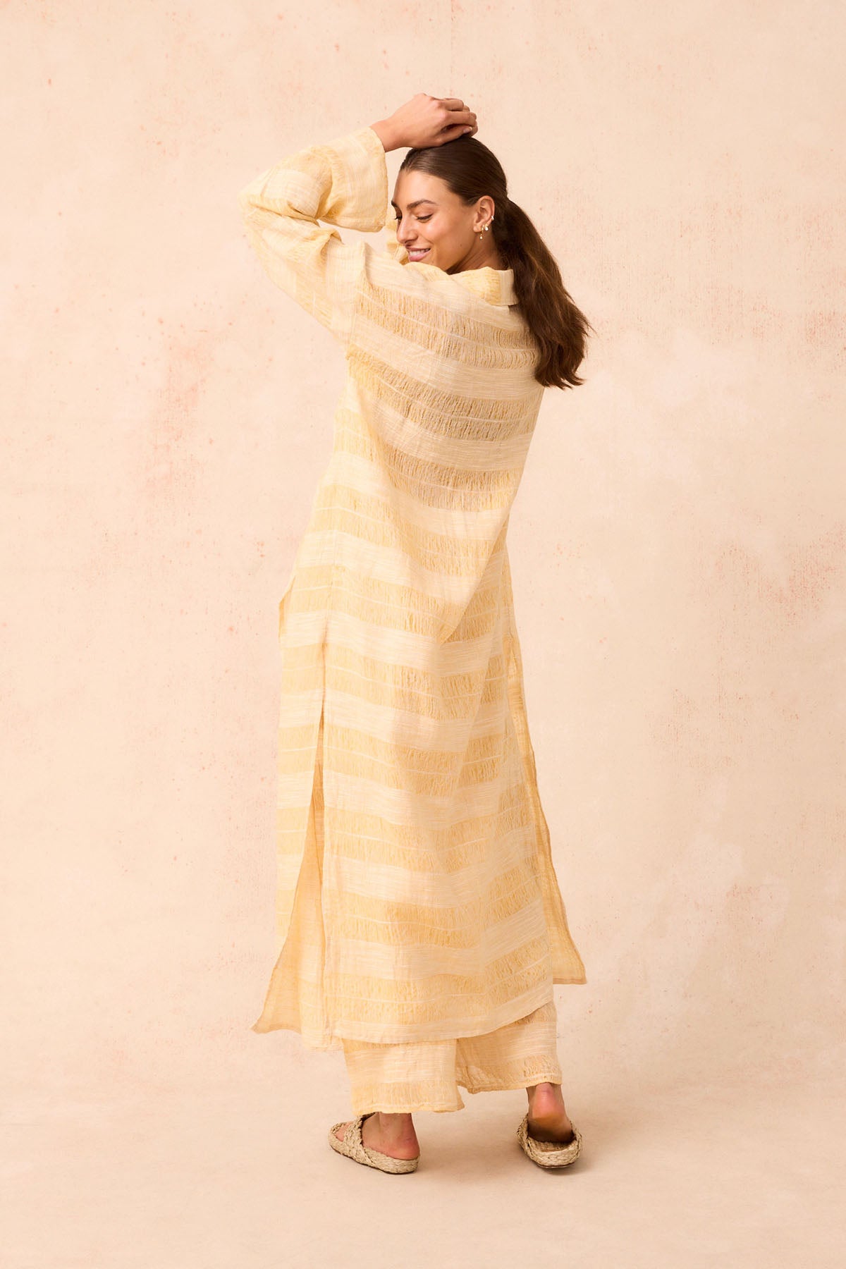 Tusso Shirt Dress - Tela Atena Yellow