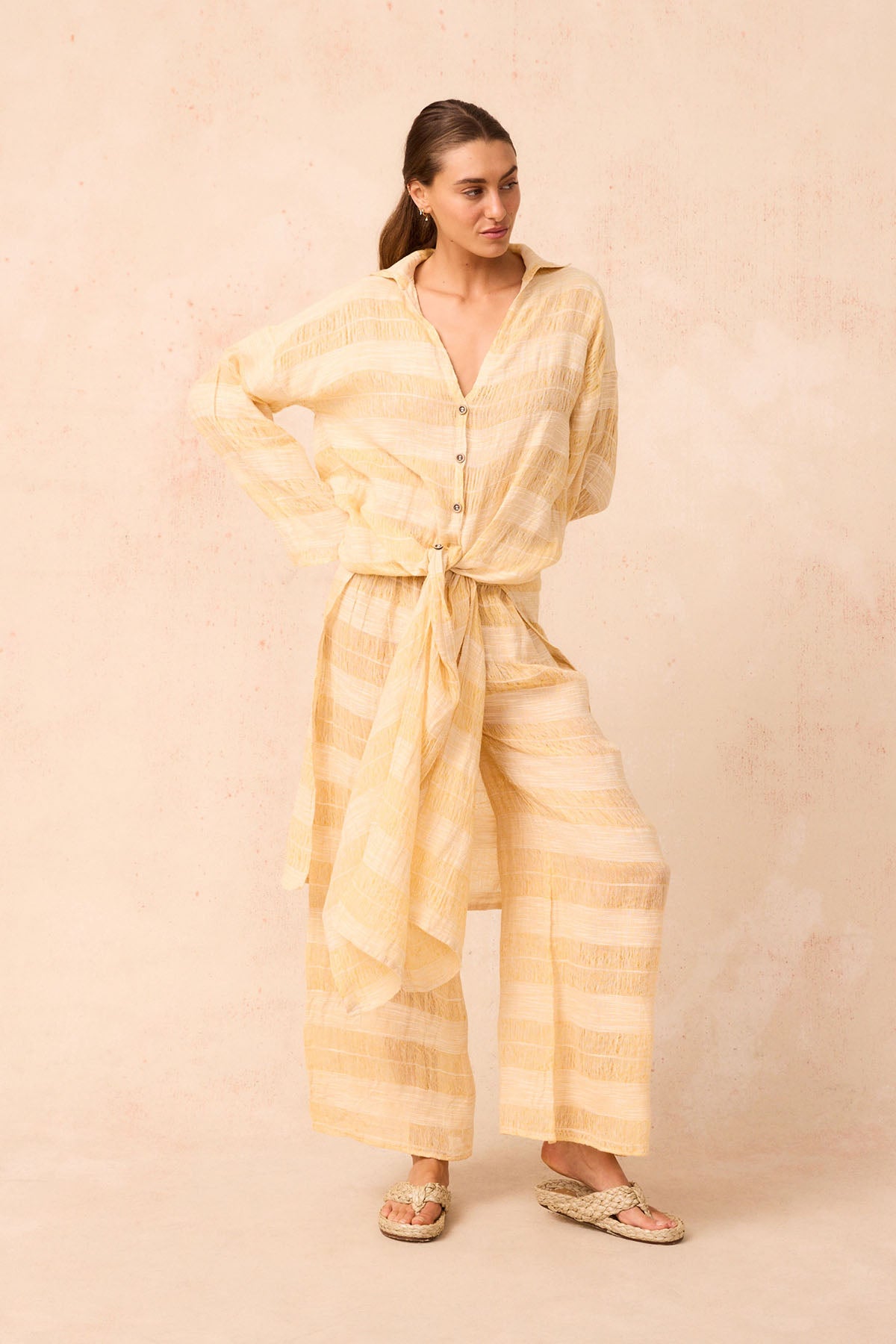 Tusso Shirt Dress - Tela Atena Yellow