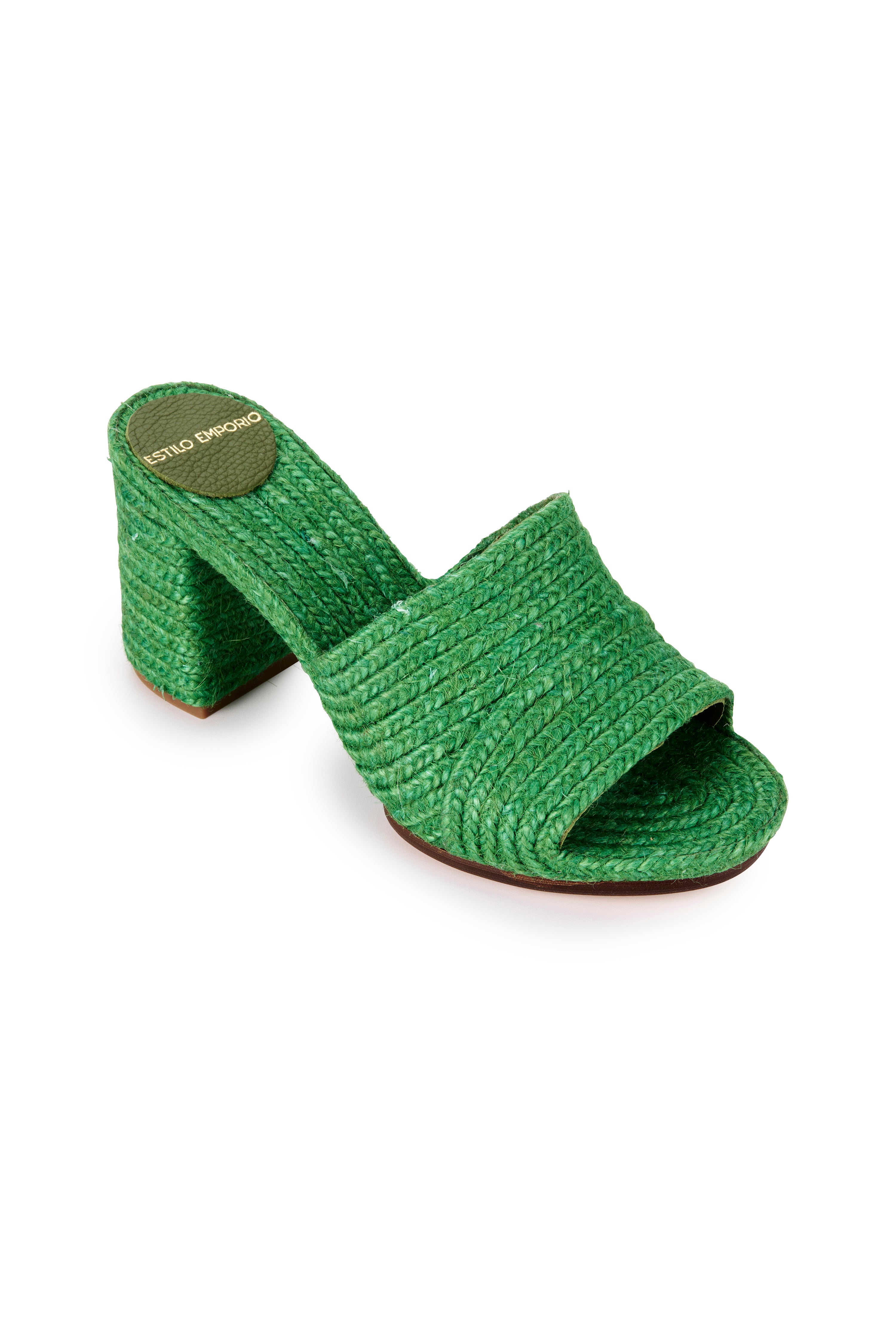 Woven Jute Mule - Green