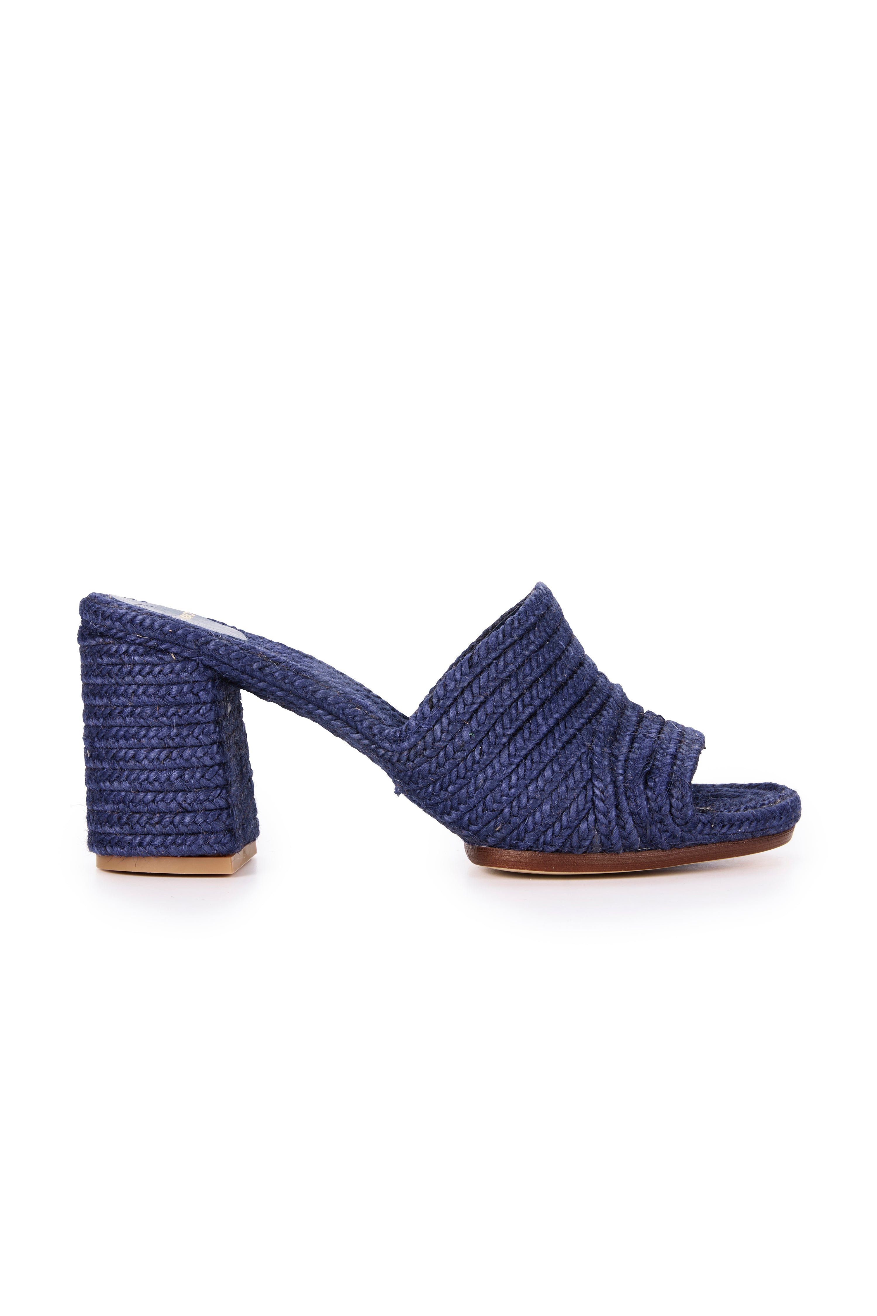 Woven Jute Mule - Navy