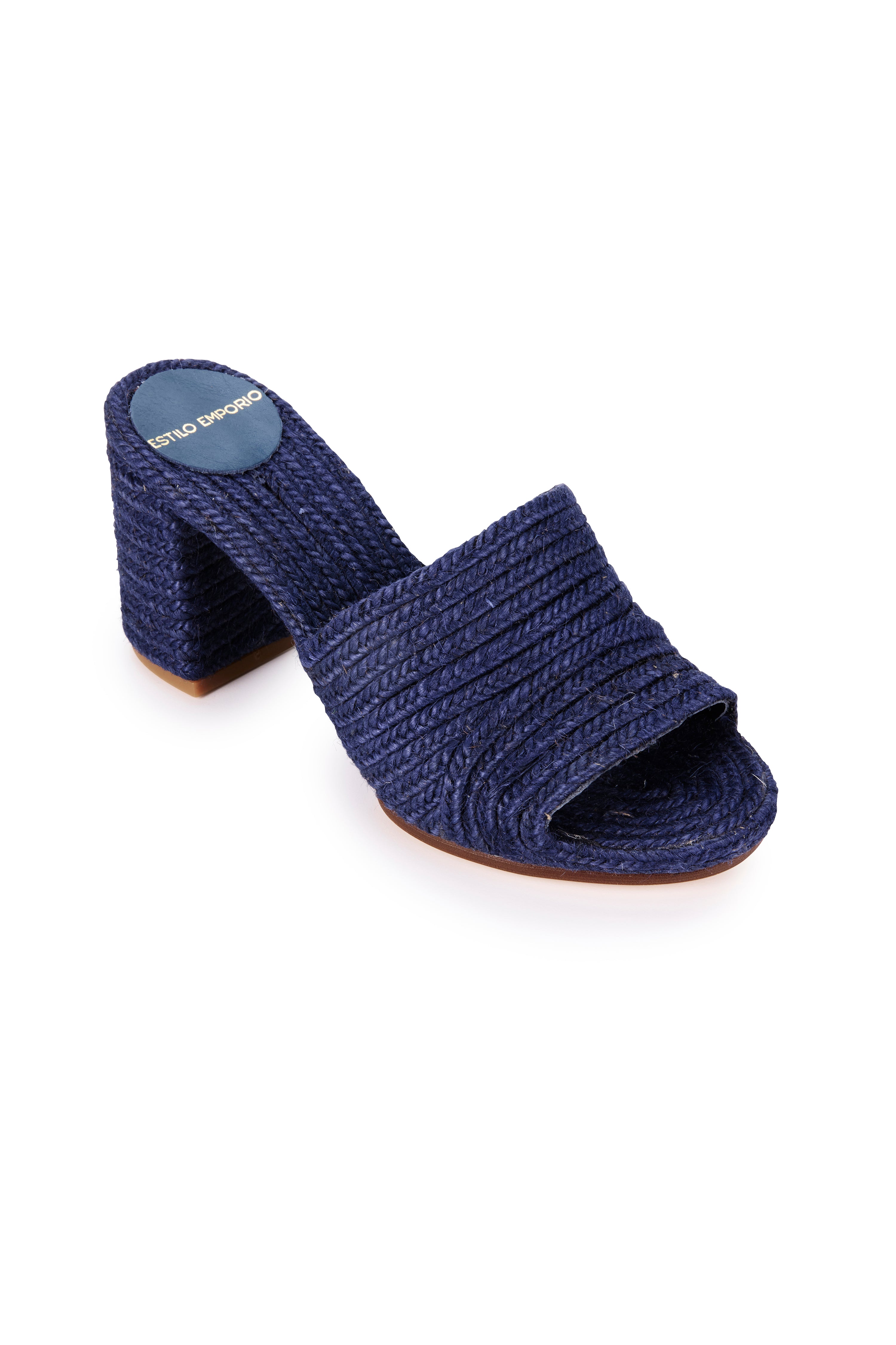 Woven Jute Mule - Navy