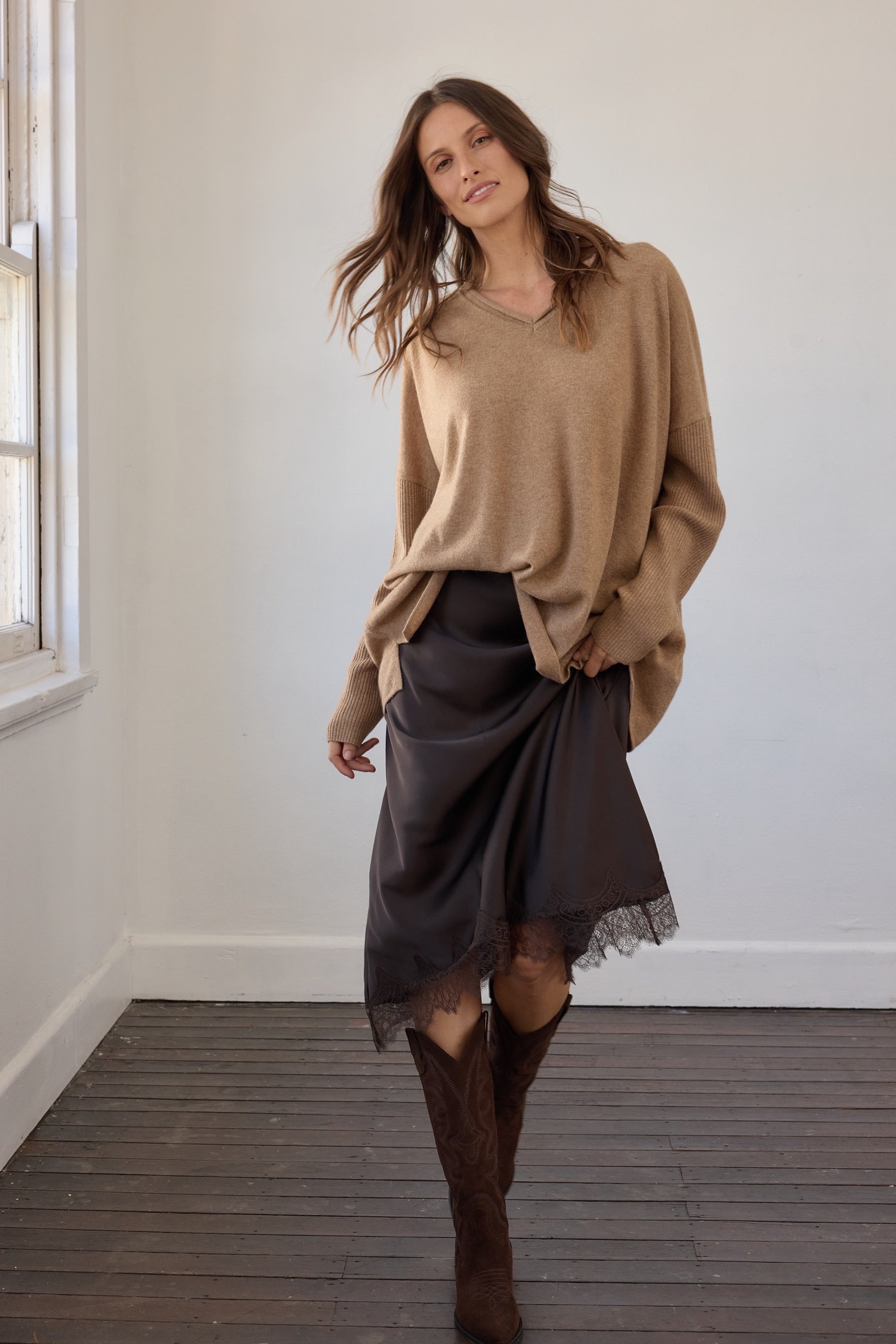 Zoe Cashmere Jumper - Camel