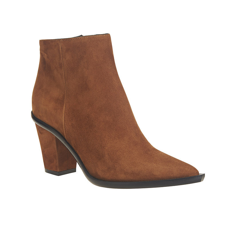 Stacked Heel Ankle Boot Clay