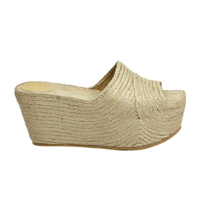 Woven Jute Wedge Natural - Last Pair - Size 41