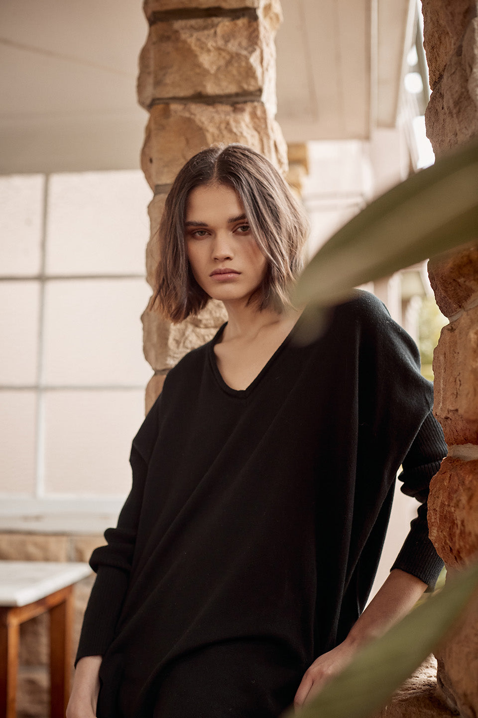 Zoe Cashmere V-Neck Jumper - Black