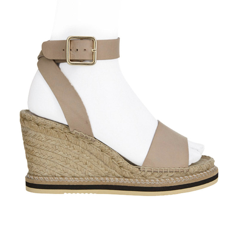 Piped Line Espadrille Taupe