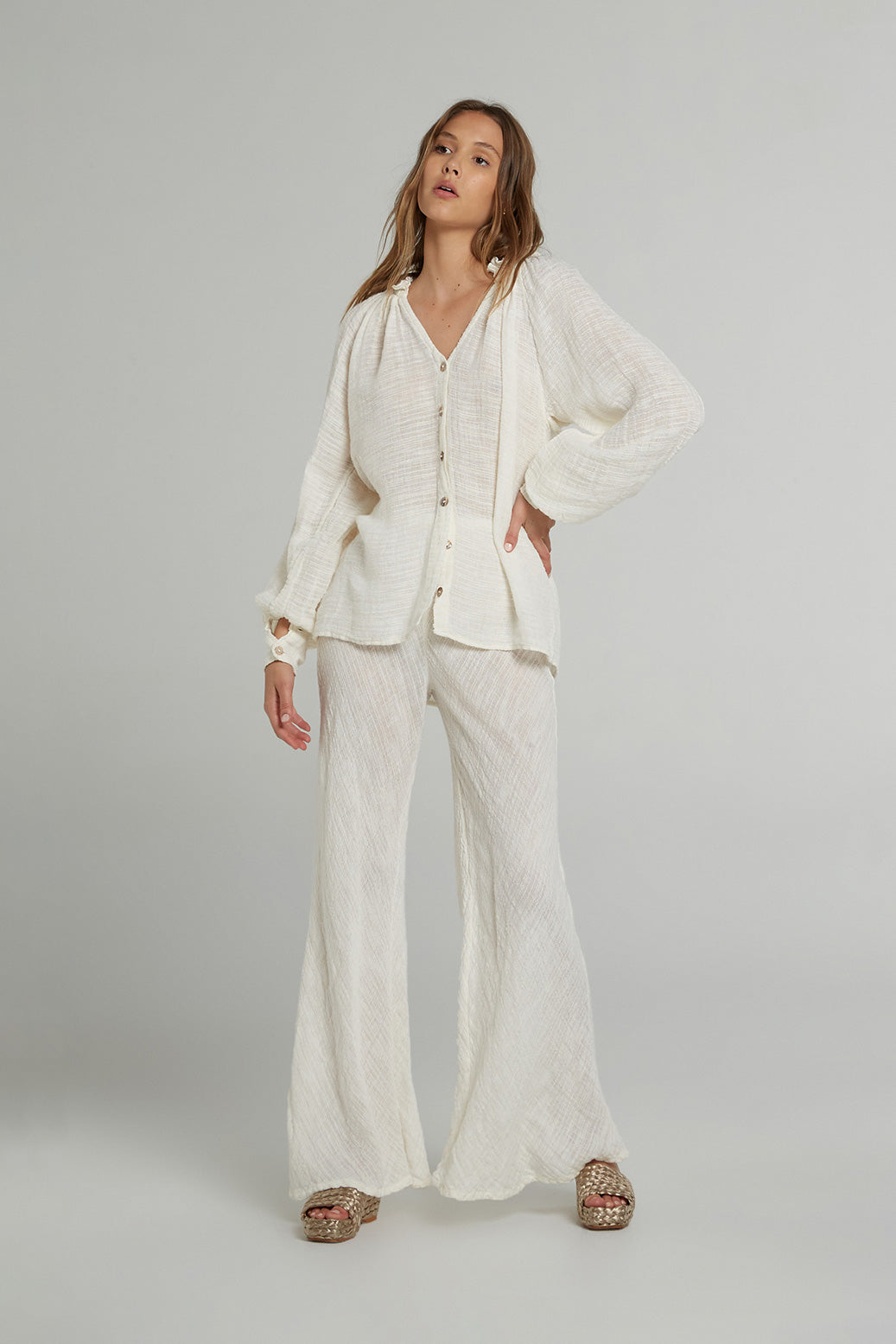 Flute Blouse - Scorpione Panna