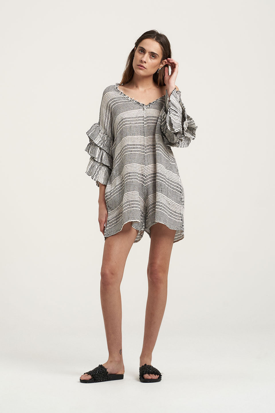 Frida Playsuit - Yves Black and White - LAST ONE - Size Small