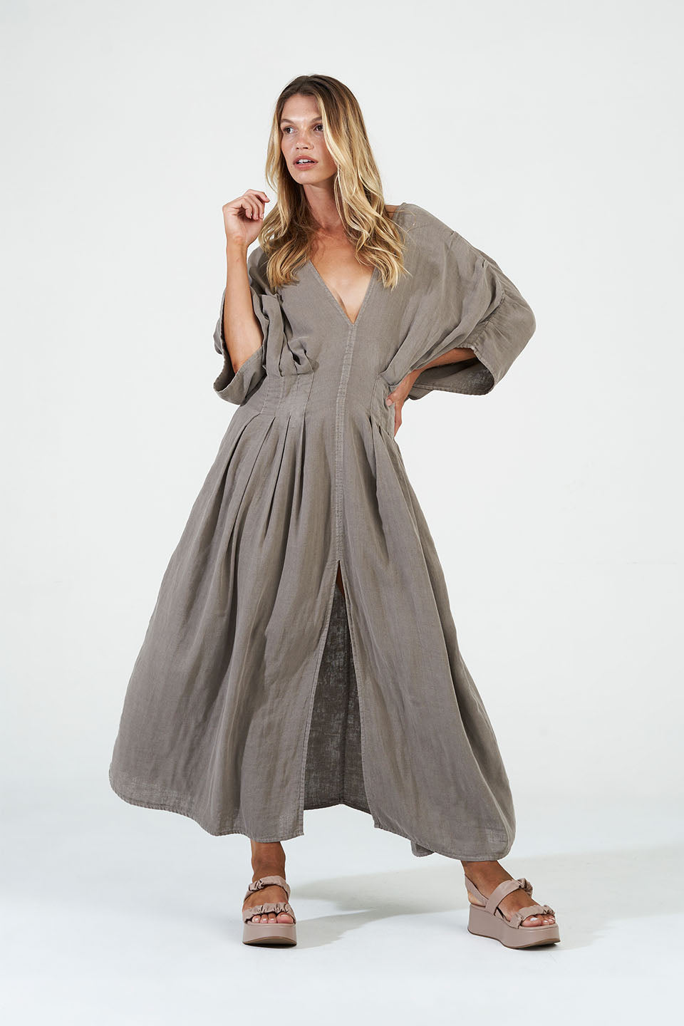 Leila Dress - Mudstone