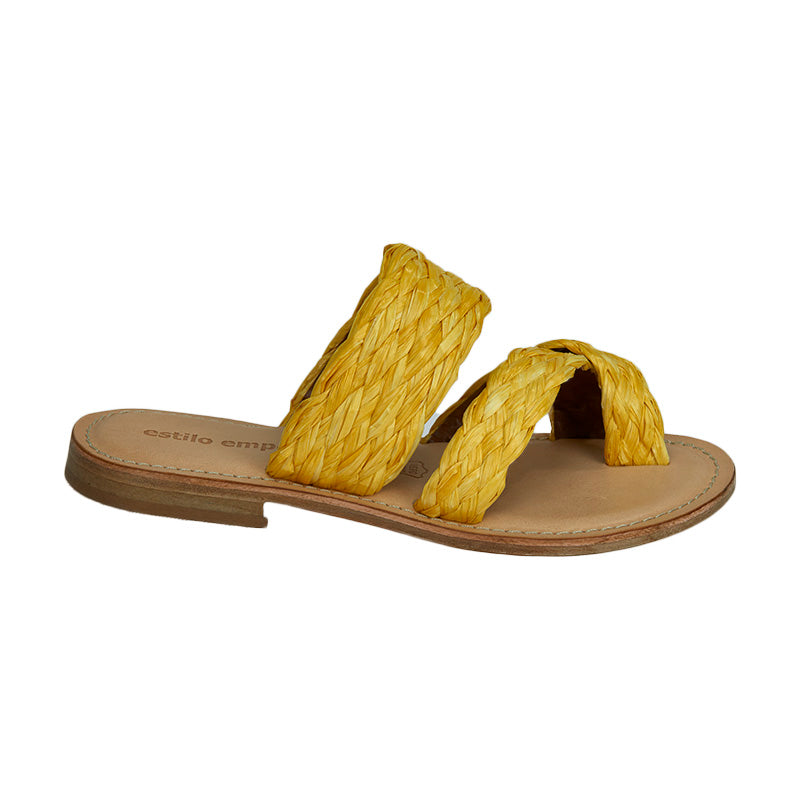 Serape Raffia Sandal - Canary